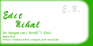 edit mihal business card